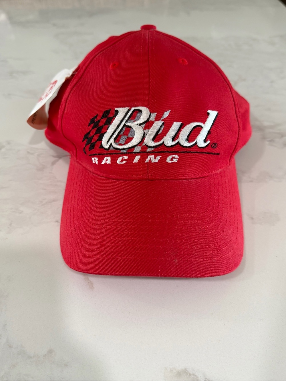 Budweiser Bud Racing Red Snapback Hat Spike Sports With Tags